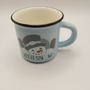Blue Snowman Mug with Festive Design